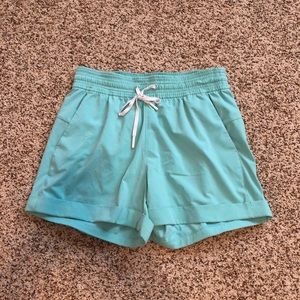 Blue Lululemon shorts with pockets and draw string